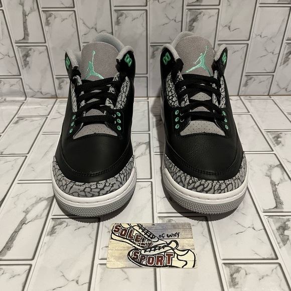 New Nike Air Jordan 3 Retro Green Glow Black Cement 2024 Mens Size 14 - Picture 7 of 12